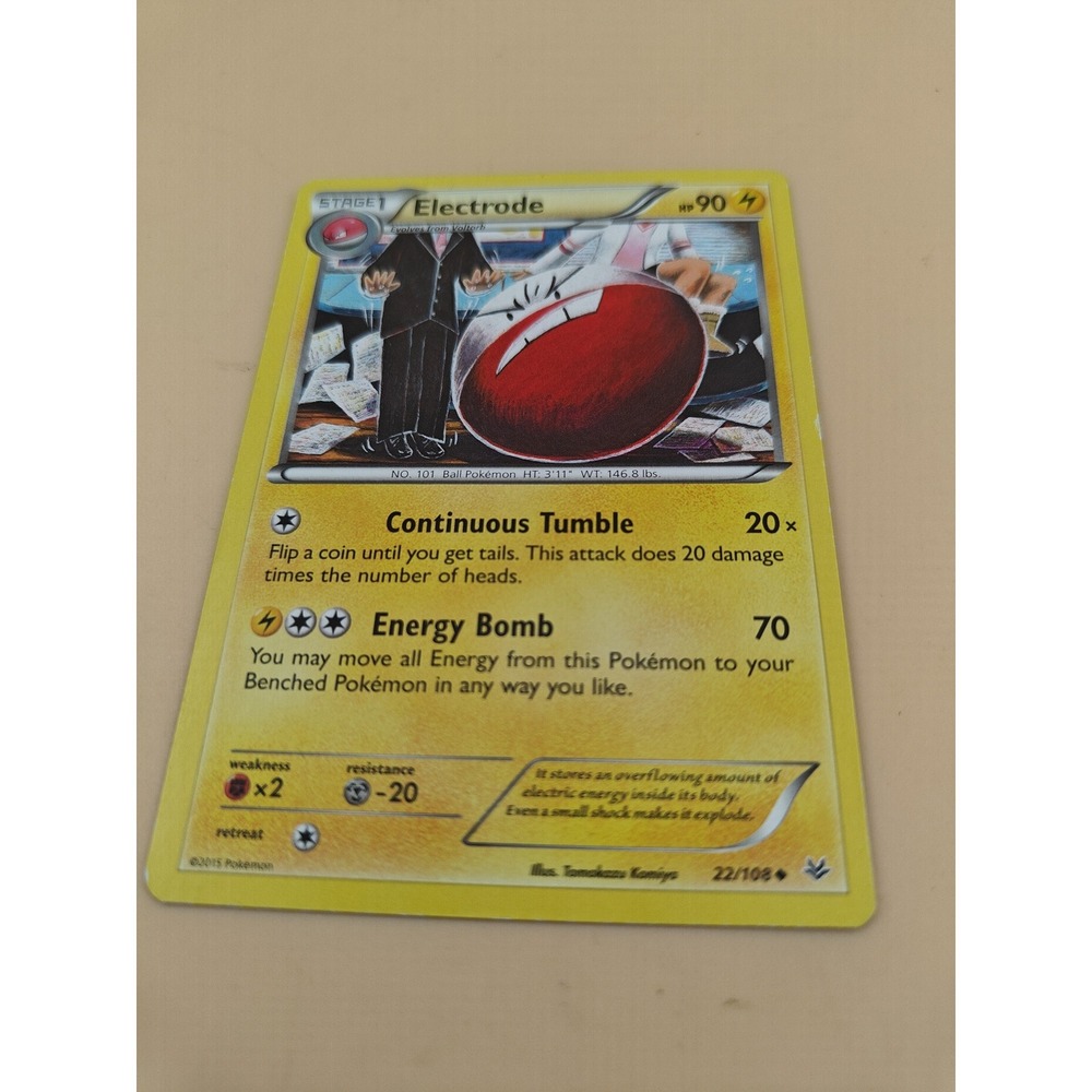 Pokemon Electrode 22/108 Uncommon Roaring Skies XY NM TCG Card